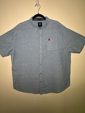 Artistry in Motion Cotton Linen Blend Short-Sleeve Button-Down Shirt